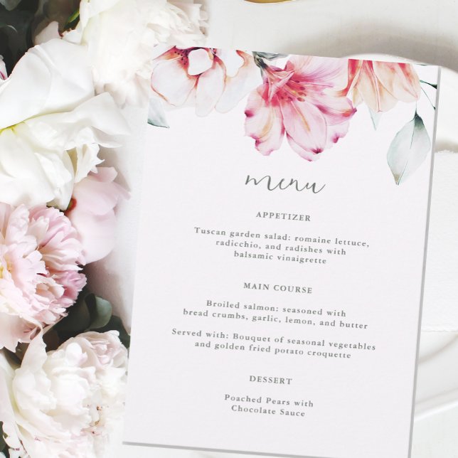 Beautiful Lavender Colorful Floral Wedding Menu (Creator Uploaded)
