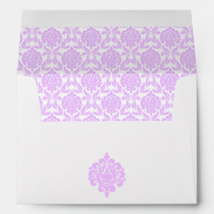 Beautiful Lavender Damask Pattern Envelopes