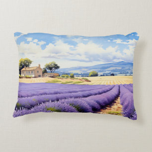 Beautiful lavender field in Provence  Decorative Cushion