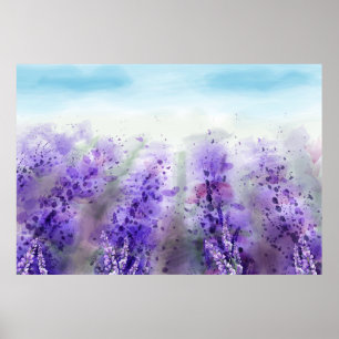 Beautiful lavender field poster
