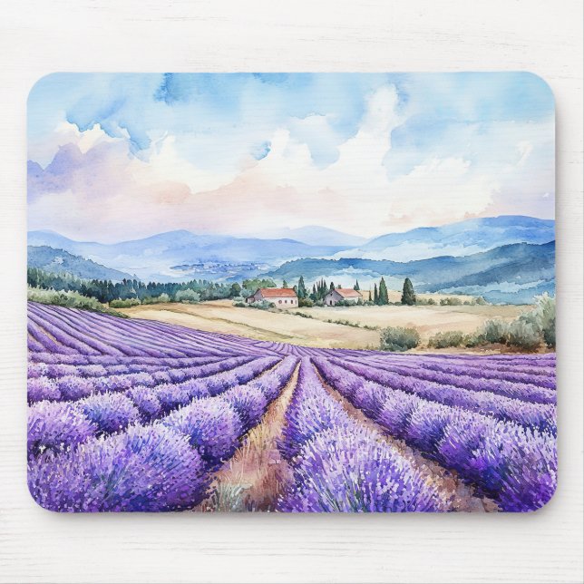 Beautiful lavender fields art mouse mat (Front)