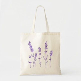 Beautiful Lavender Flower Botanical Drawing Tote Bag