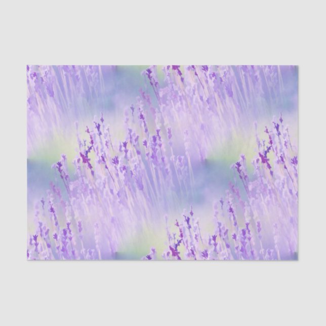 Beautiful Lavender Flower Field or meadow  Purple Tissue Paper (Front)