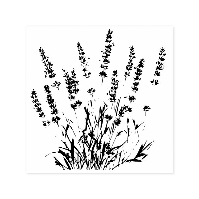 Beautiful Lavender Garden Flower Floral Self-inking Stamp (Design)