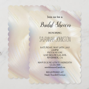 Beautiful Lavender Ivory Pearl Wedding  Invitation