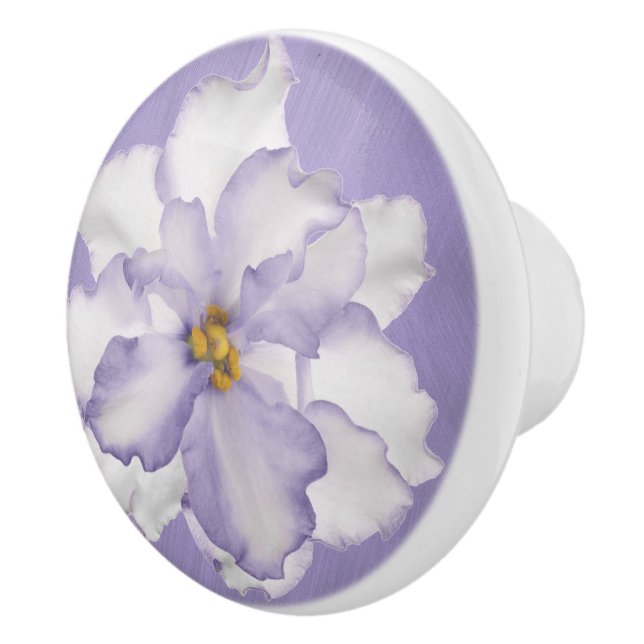Beautiful Lavender Orchid Ceramic Knob (Right)