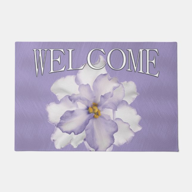 Beautiful Lavender Orchid Doormat (Front)