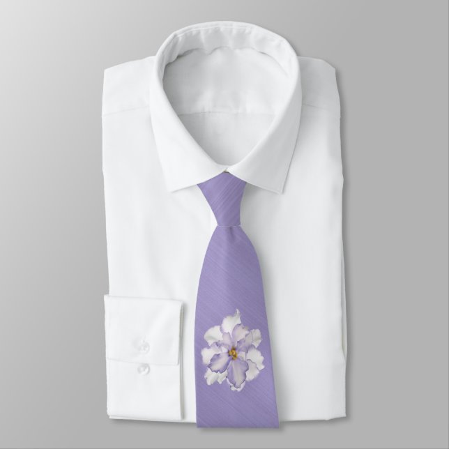 Beautiful Lavender Orchid Tie (Tied)