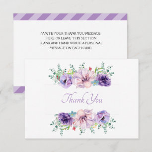 Beautiful Lavender Purple Floral Thank You Card