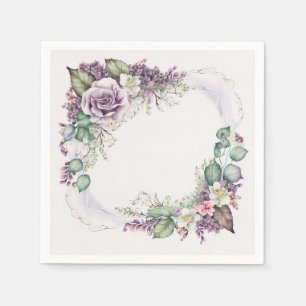 Beautiful Lavender Roses Elegant Classic Vintage Napkin