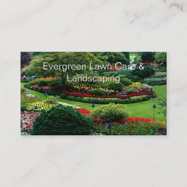Beautiful Lawn Photo Landscaping Business Card (Front)