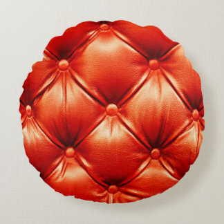 Beautiful leather upholstery sofa with buttons round cushion