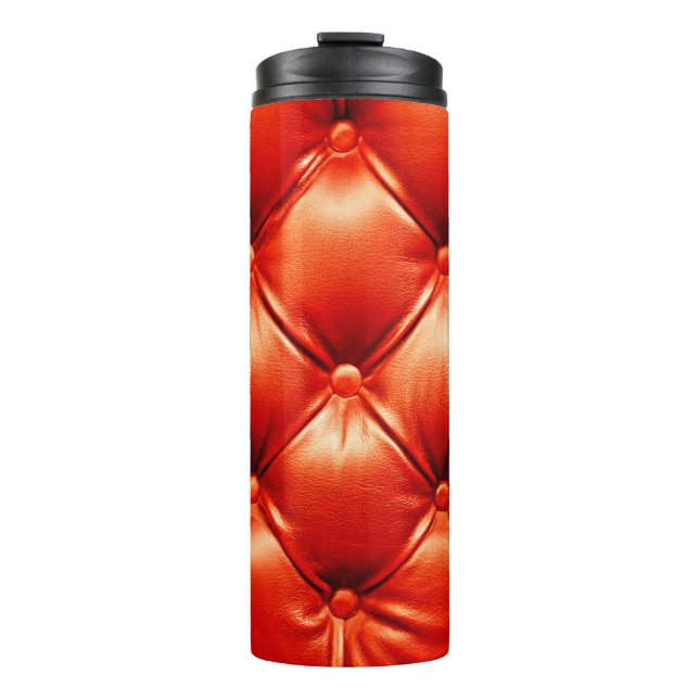 Beautiful leather upholstery sofa with buttons thermal tumbler (Front)