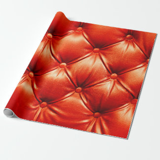 Beautiful leather upholstery sofa with buttons wrapping paper