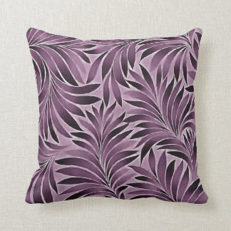 Beautiful Leaves in Aubergine Purple Cushion