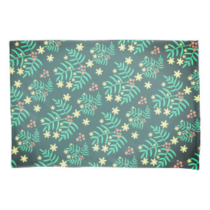 Beautiful Leaves Pattern Green Pillowcase