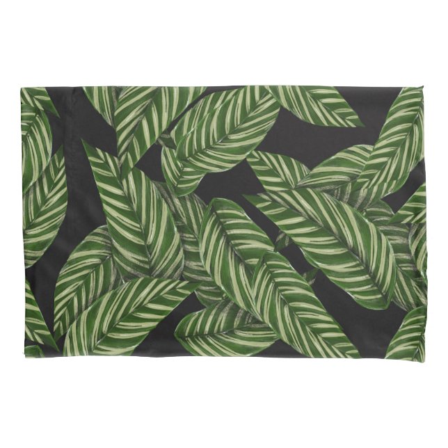 Beautiful Leaves Pattern Green Pillowcase (Front)