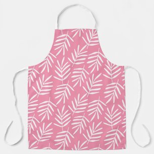 Beautiful Leaves White Pattern  Apron