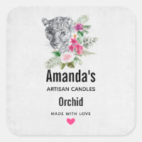 Beautiful Leopard Head Portrait Candle or Soap Biz