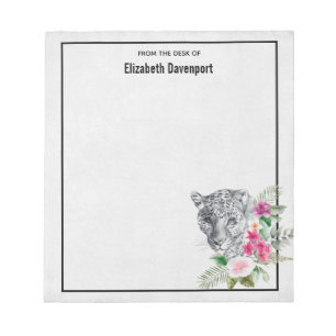 Beautiful Leopard Head Portrait in Watercolor Notepad