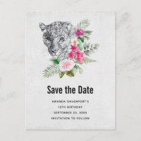 Beautiful Leopard Head Portrait Save the Date