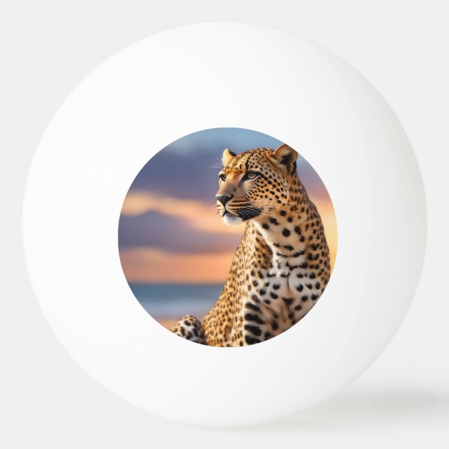 Beautiful Leopard Ping Pong Ball (Front)