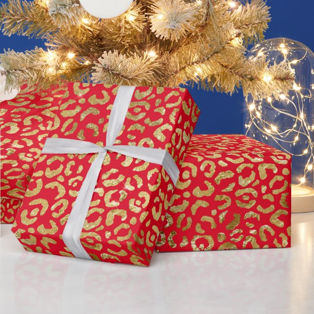 Beautiful Leopard Print Christmas Wrapping Paper (Holidays)