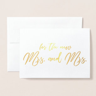 Beautiful Lesbian Wedding Congrats Calligraphy Foil Card