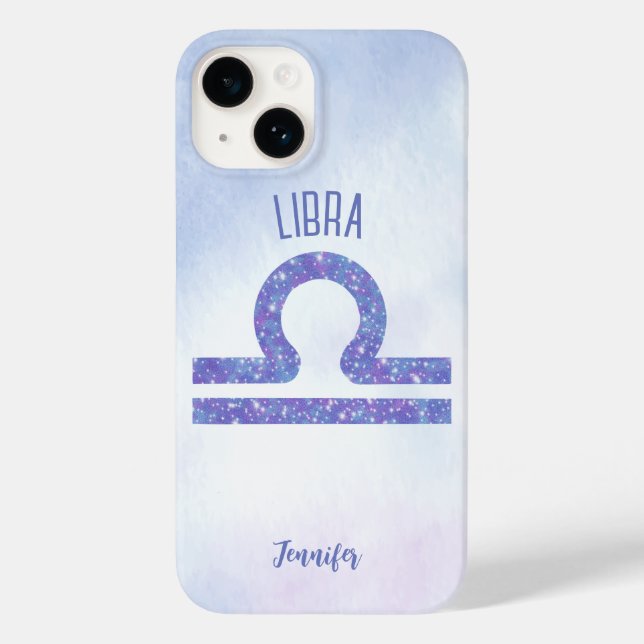 Beautiful Libra Astrology Sign Personalised Purple Case-Mate iPhone Case (Back)
