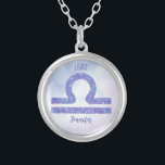 Beautiful Libra Astrology Sign Personalised Purple Silver Plated Necklace<br><div class="desc">This pretty purple and lavender Libra necklace features your astrological sign from the Zodiac in a beautiful sparkle like the constellations. Customise this cute gift with your name in cursive script for someone with a late September or early October birthday.</div>