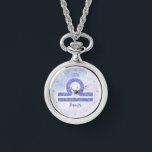 Beautiful Libra Astrology Sign Personalised Watch<br><div class="desc">This pretty purple and lavender Libra watch features your astrological sign from the Zodiac in a beautiful sparkle like the constellations. Customise this cute wristwatch gift with your name in cursive script for someone with a late September or early October birthday.</div>