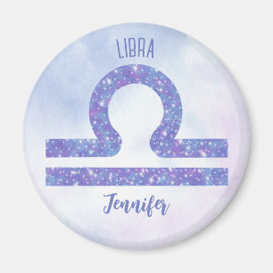 Beautiful Libra Astrology Sign Personalized Purple Magnet