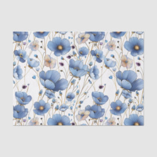 Beautiful light blue floral Tissue Paper