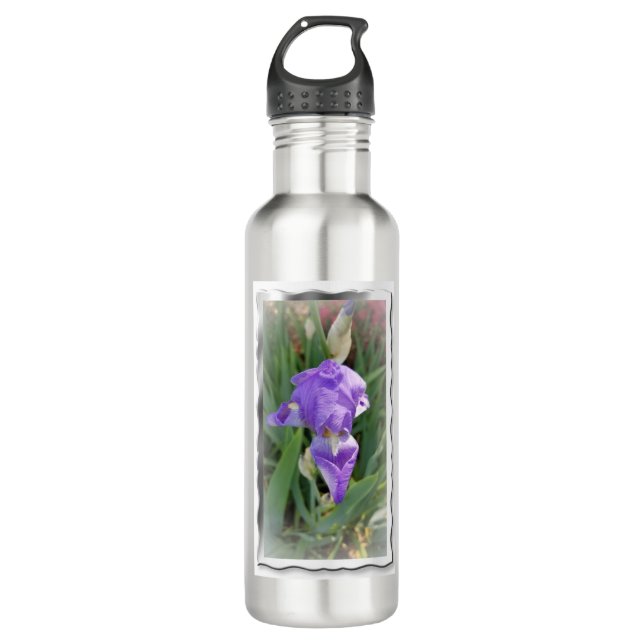 Beautiful Light Blue Iris 710 Ml Water Bottle (Front)