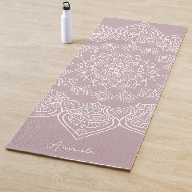 Beautiful Light Lilac Mandala Custom Yoga Mat (In Situ)