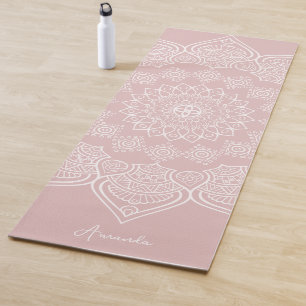 Beautiful Light Lotus Rose Mandala Custom Yoga Mat