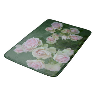 Beautiful light pink garden roses bath mat