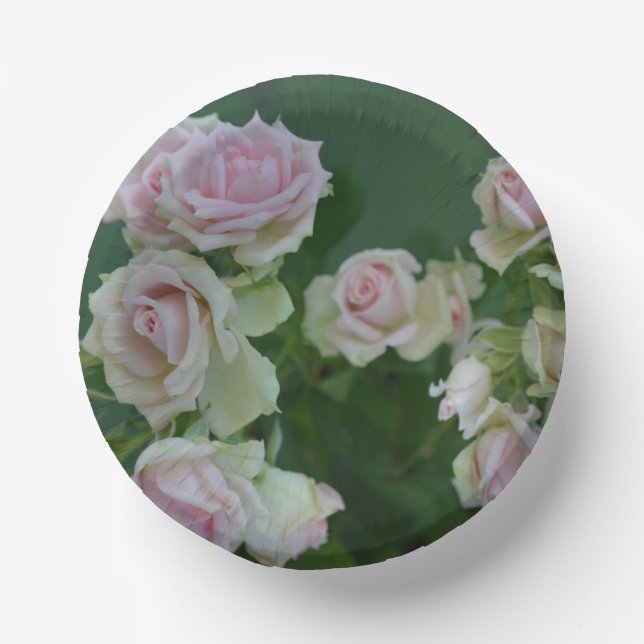 Beautiful light pink garden roses    paper plate (Front)