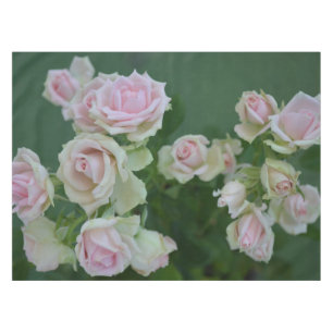 Beautiful light pink garden roses tablecloth