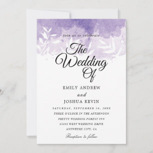 beautiful light purple wedding invitation