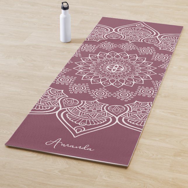 Beautiful Light Rose Mandala Custom Yoga Mat (In Situ)