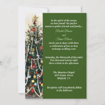 Beautiful Lighted Tree Christmas Wedding RSVP