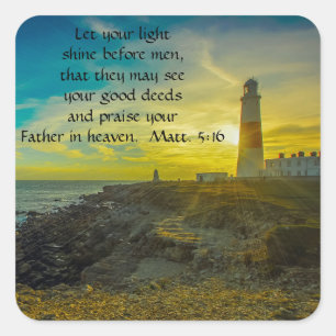 Beautiful Lighthouse Bible Verse Sticker