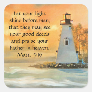 Beautiful Lighthouse Bible Verse Sticker