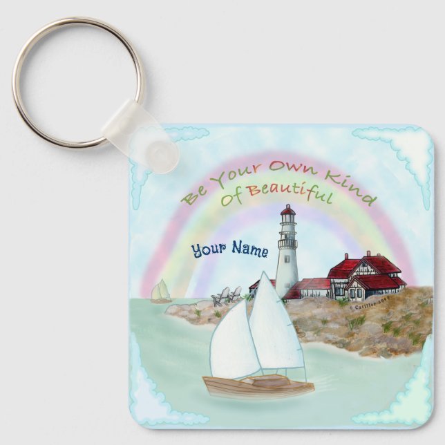 Beautiful Lighthouse  Key Ring (Front)