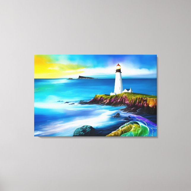 Beautiful Lighthouse Landscape Christian Art  Canvas Print (Front)