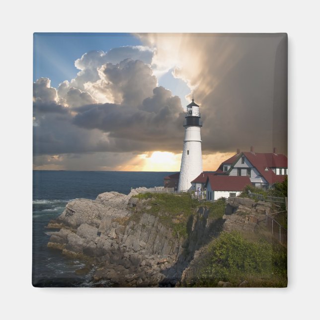Beautiful Lighthouse Over the Ocean Magnet (Front)
