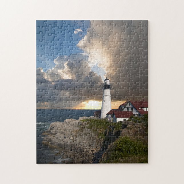 Beautiful Lighthouse Over the Ocean Puzzle (Vertical)