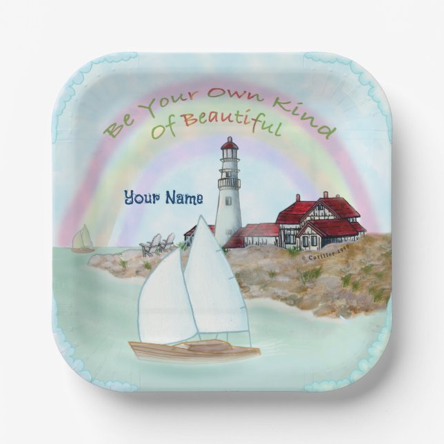 Beautiful Lighthouse  Paper Plate (Front)