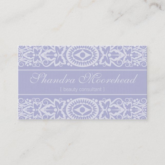 Beautiful Lilac Beauty Consultant Business Card (Front)